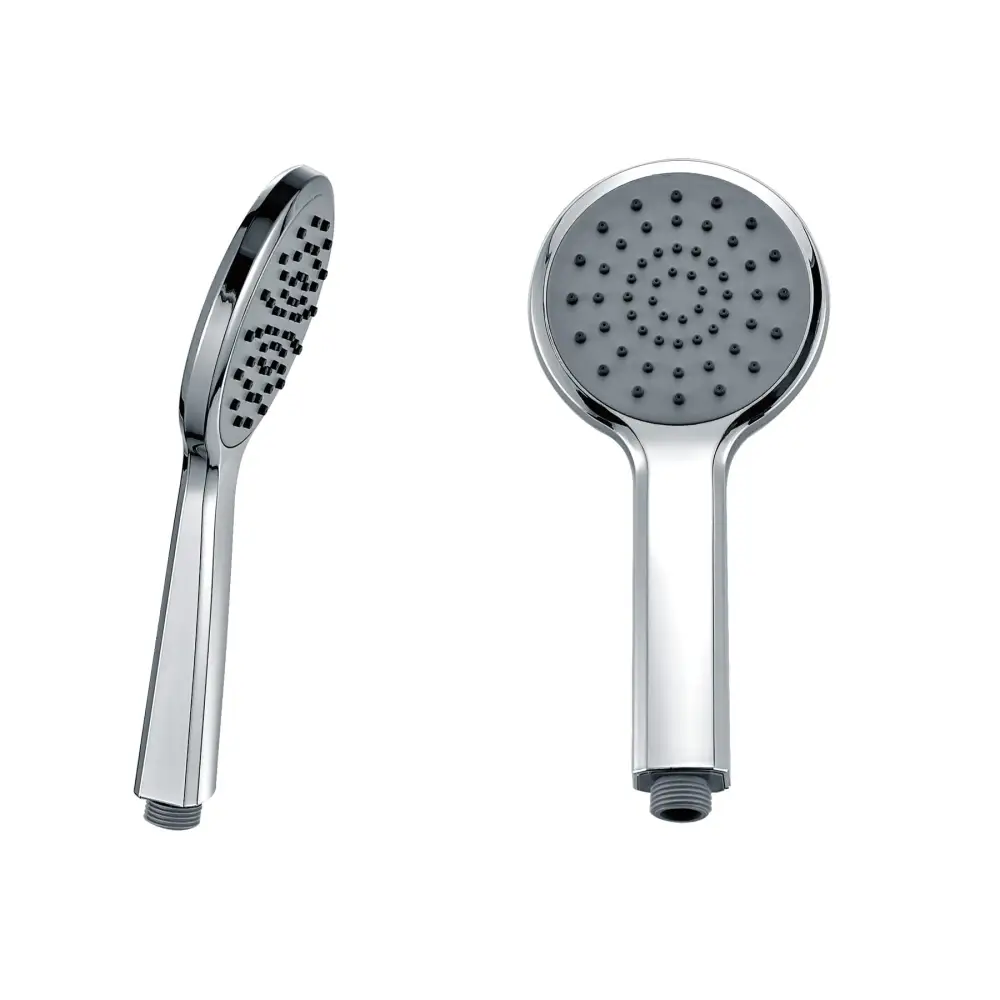 Boston chrome shower handle with modern minimalist design on white background