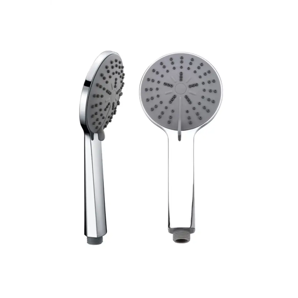 Denver chrome shower handle with modern minimalist design on white background