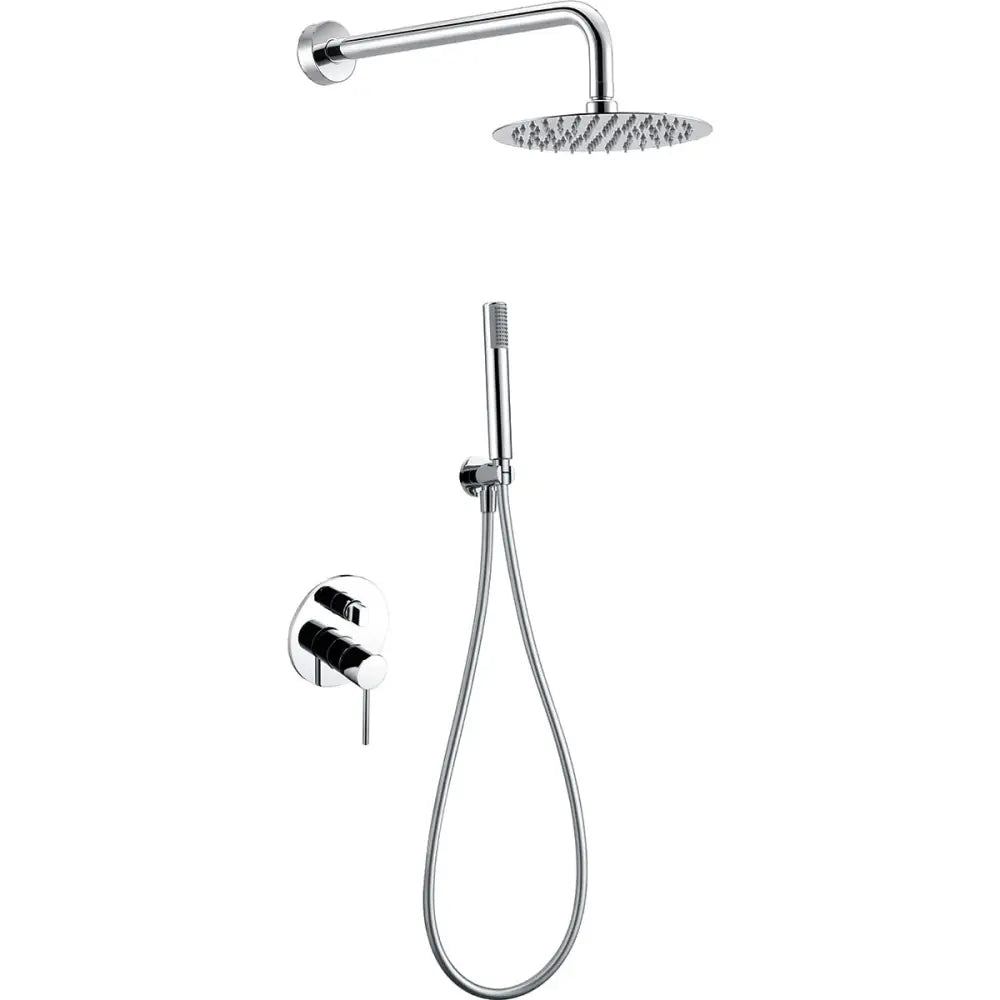 Chrome single-lever built-in shower set Milos with polished finish