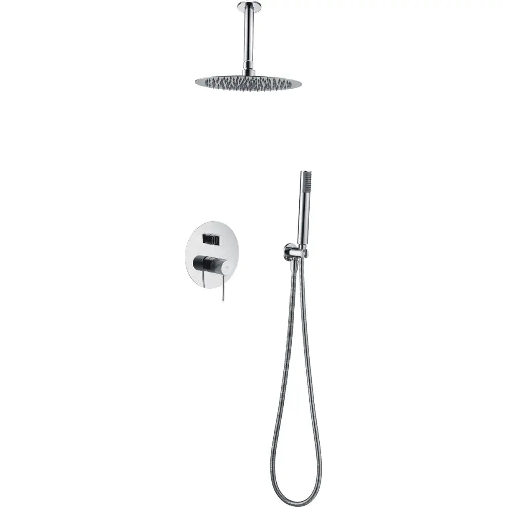Chrome single-lever modern shower set with sleek monomando design closeup
