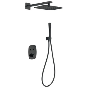 Matte Black Thermostatic Shower Set Built-in, main product view