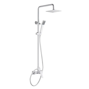 Matte White Single Lever Shower Set Modern Minimalist, main product view