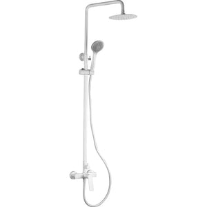 Matte White Single Lever Shower Set Modern Design, main product view