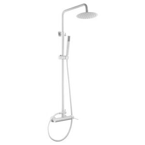 Milos Matte White Single Handle Shower Set, main product view