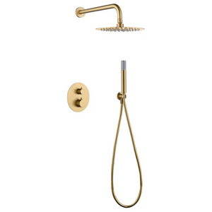 Monza Brushed Gold Built-in Thermostatic Shower Set, main product view