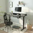 Electric Standing Desk with Drawer Made of Fabric Or Wood - 48’’ x 24’’ / Black Fabric Drawer - Desk