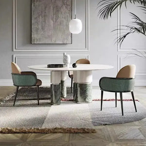 Natural Marble Dining Table with Rock Slab Chairs - view 6