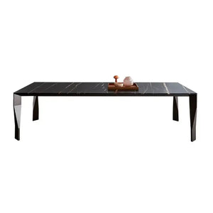 Black Marble Dining Table Set with Gold Accents - view 4