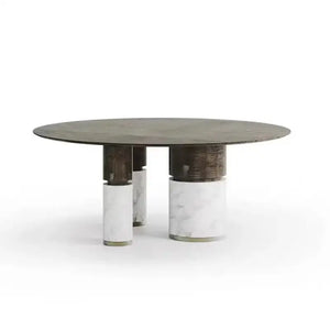 Natural Marble Dining Table with Rock Slab Chairs - view 4