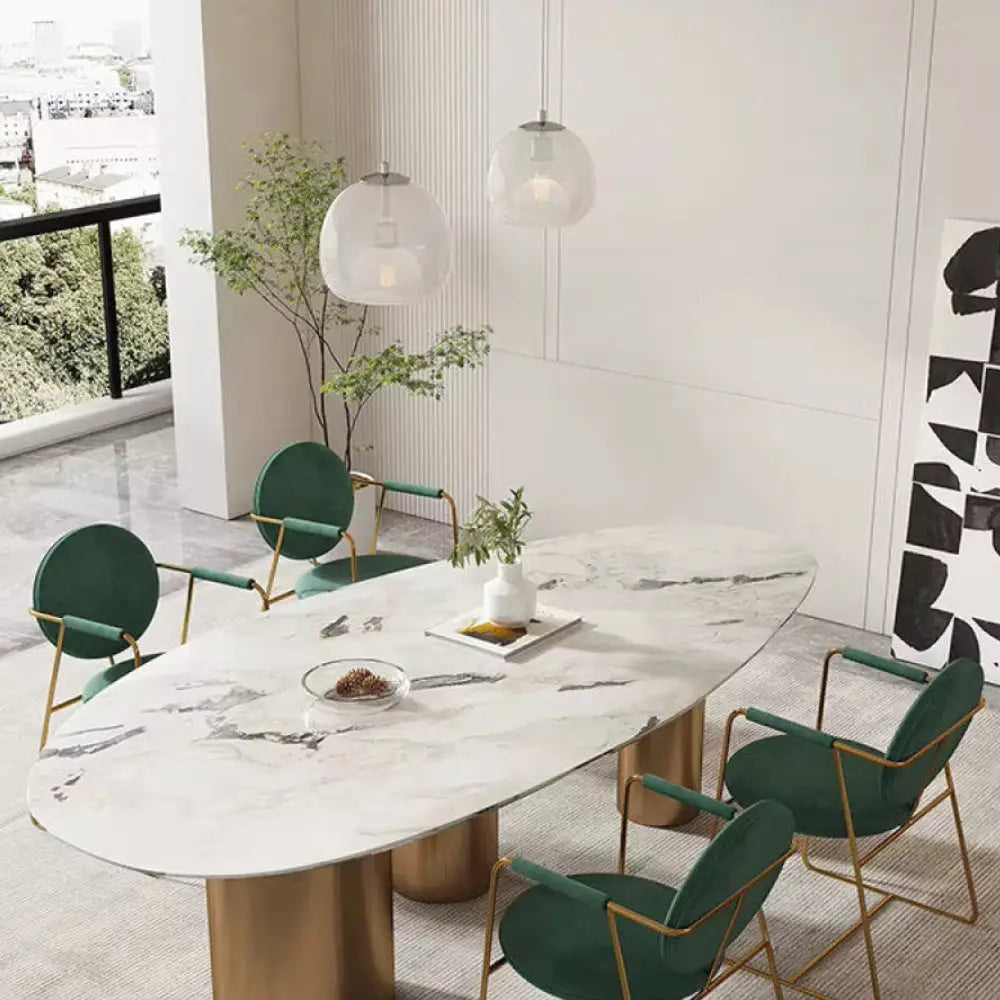 Water Drop Marble Dining Table Modern Design - view 3