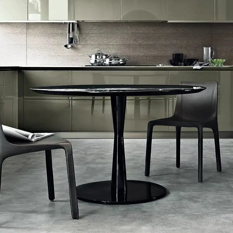 Round Marble Dining Table 90-140cm Wood Base - view 4