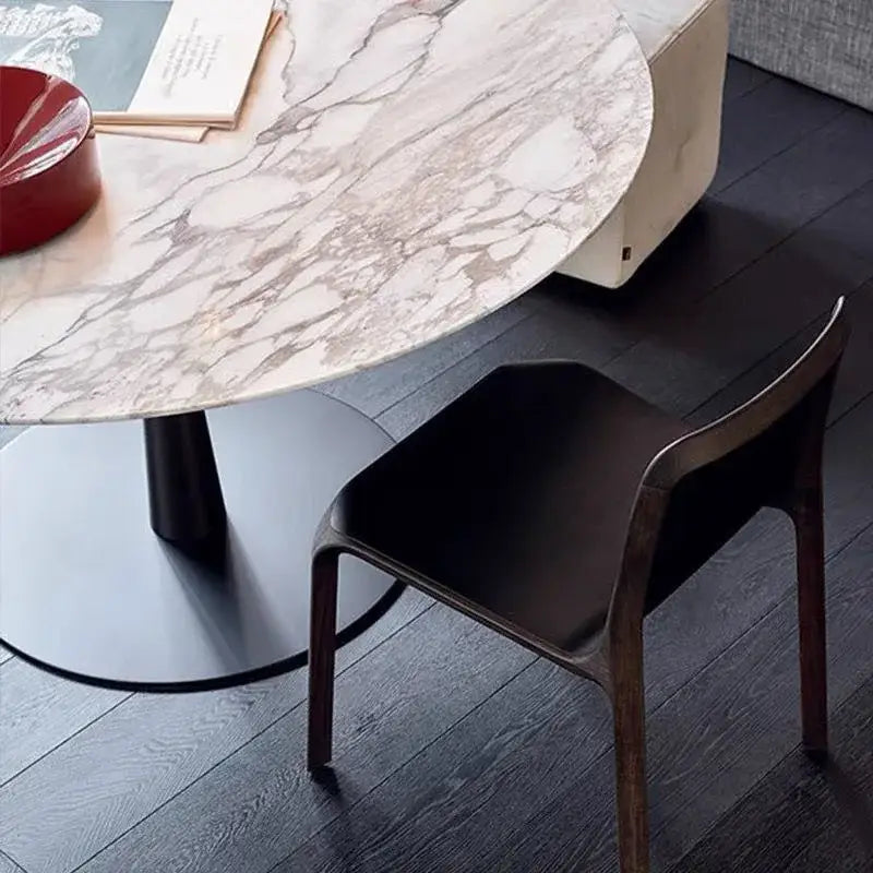 Round Marble Dining Table 90-140cm Wood Base - view 5