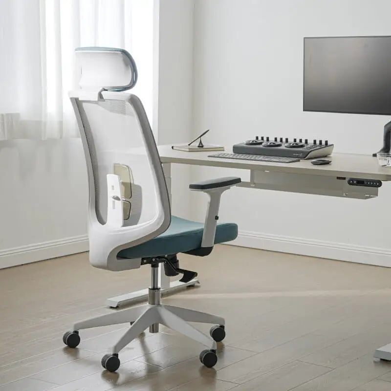 Ergonomic Chair with Lumbar Support - Cyan Blue - Ergonomic Chair