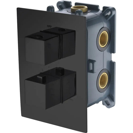 Grifo Empotrado Termostático 4 Vías Negro Mate - Faucet