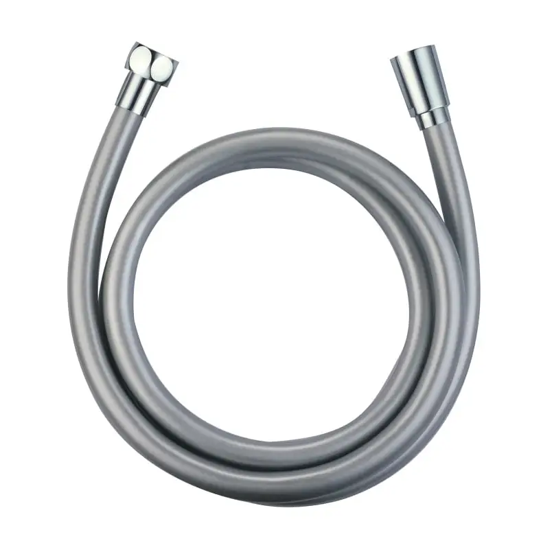 Chrome flexible shower hose 150cm PVC bathroom set displayed