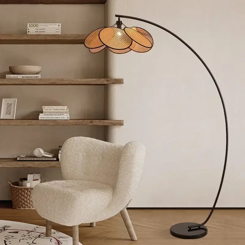 Flower Rattan LED Floor Stand Light Lamp - Lamp