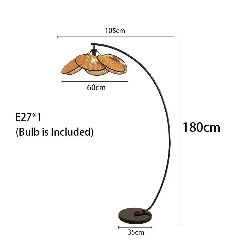 Flower Rattan LED Floor Stand Light Lamp - Lamp