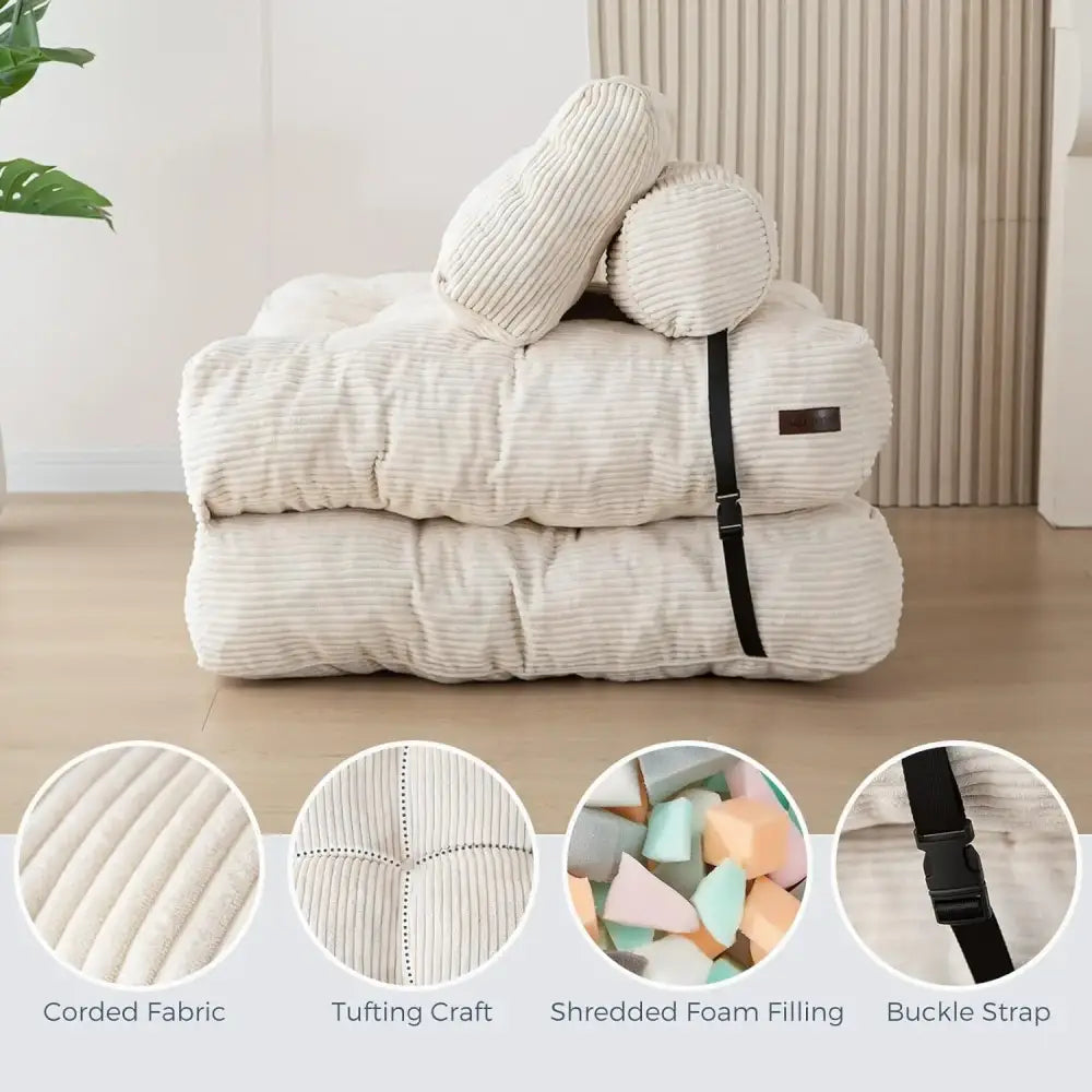Fold Out Convertible Sleeper Chair Pillow Sofa Bed - Chair
