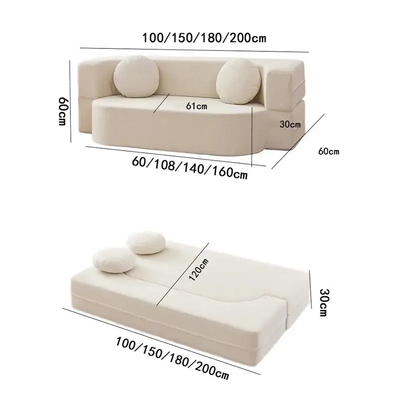 Foldable Bed Modular Retro Arm Compressed Sofa - Compressed Sofa