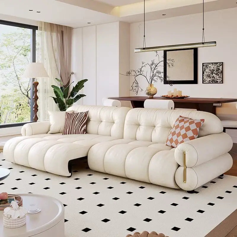 Electric Retractable Wall Sofa Bed Leather Modern Design - view 3