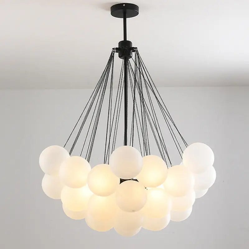 Frosted Glass Ball Chandelier Lamp - Hanging Light