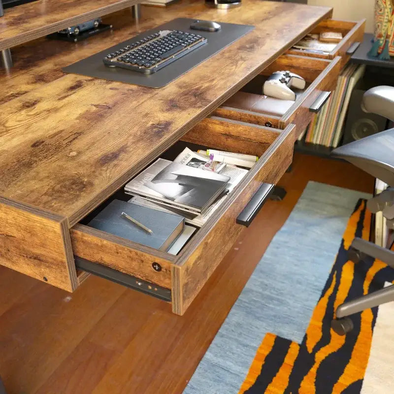 Full Surround Triple Drawer Electric Standing Desk