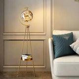 Globe Clear Smoky Glass Round Standing Light - Lamps