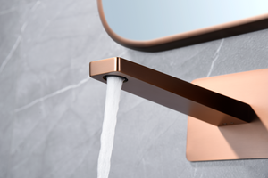 Pisa Brushed Rose Gold Single Lever Basin Faucet, detail view