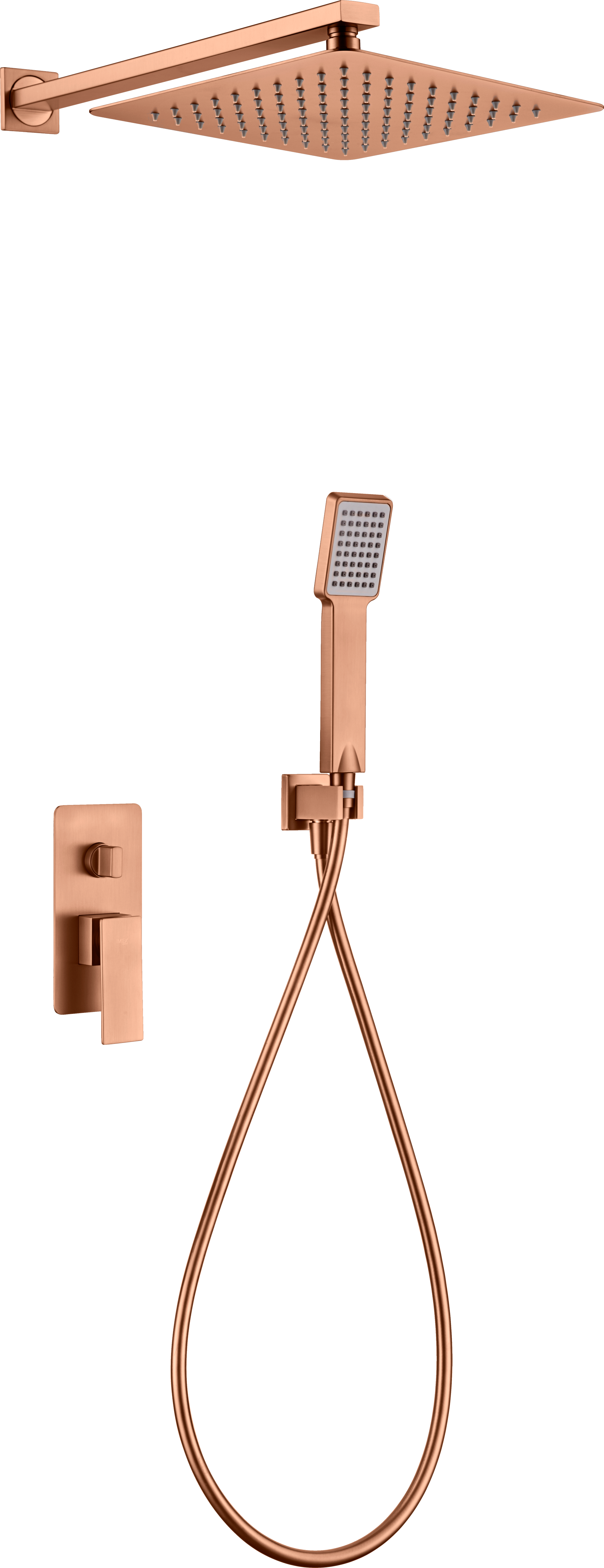 Brushed Rose Gold Built-In Shower Mixer Single Lever, view 2
