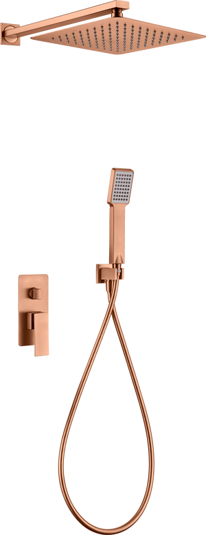 Brushed Rose Gold Built-In Shower Mixer Single Lever, view 2