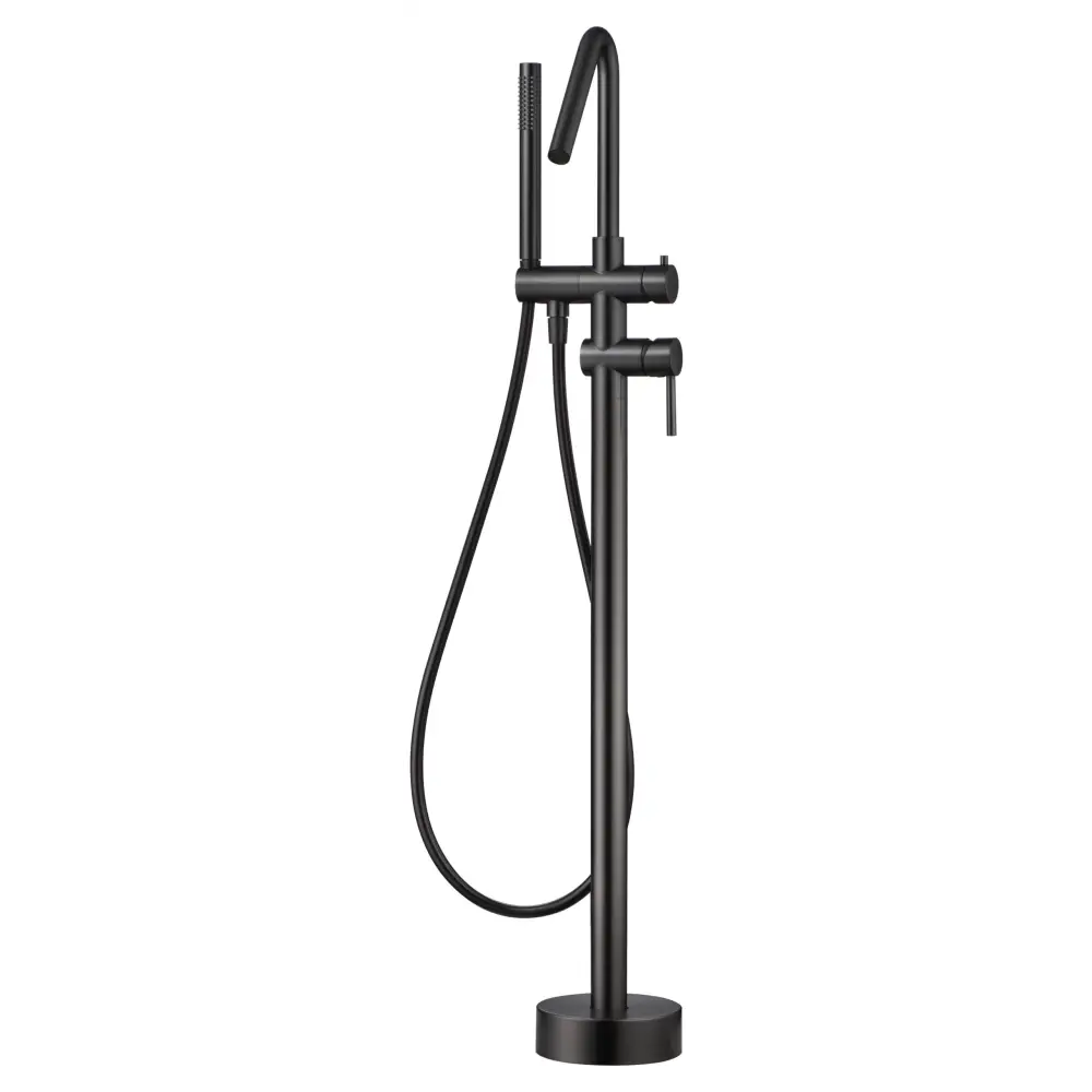 Black gun metal single lever bathtub faucet Corsica on white background