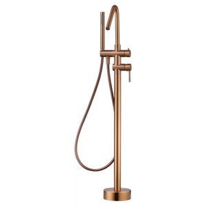 Brushed Rose Gold Freestanding Bathtub Faucet Single Lever, main product view