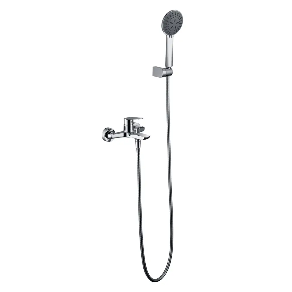 Chrome modern shower faucet with sleek design bathroom fixture