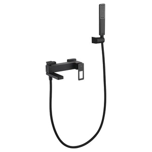 Matte Black Shower Faucet Set Modern Bathroom Design, main product view