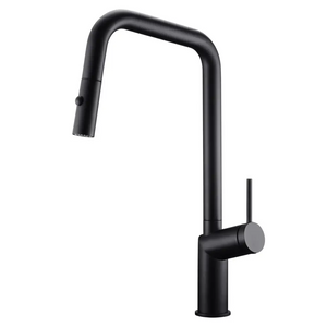 Matte Black Kitchen Faucet Modern Minimalist Design, main product view