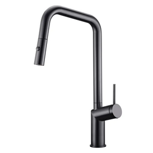 Black Gun Metal Kitchen Faucet Modern Design, main product view