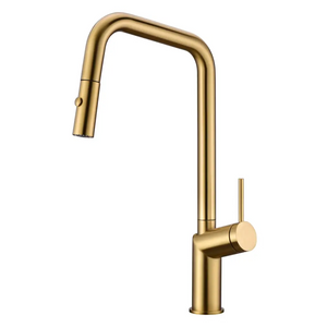 Brushed Gold Kitchen Faucet Modern Design, main product view