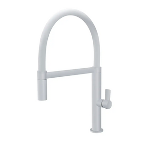 Matte White Kitchen Faucet Modern Minimalist Design, main product view