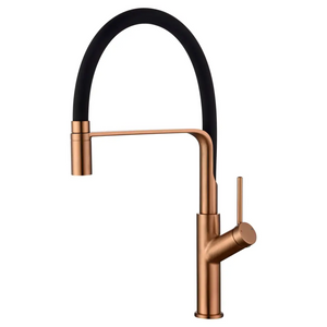 Sena Brushed Rose Gold Kitchen Faucet Modern Design, main product view