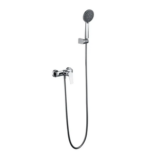 Chrome Shower Faucet Set Modern Minimalist Design, main product view