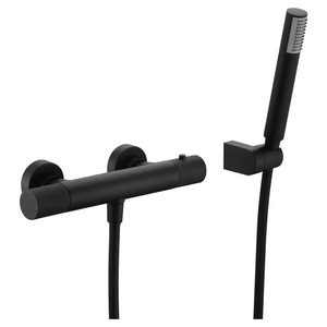 Matte Black Thermostatic Shower Faucet Set, main product view