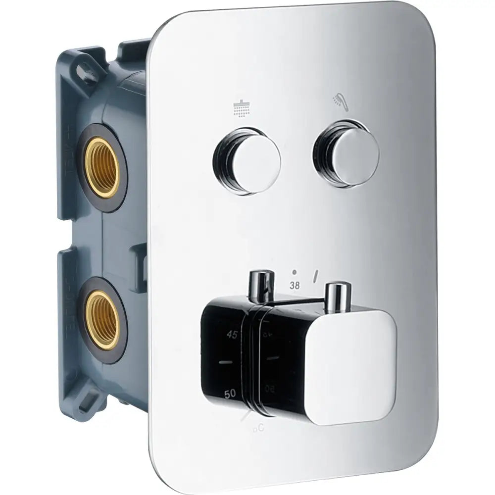 Chrome thermostatic built-in faucet with 2-way control valve