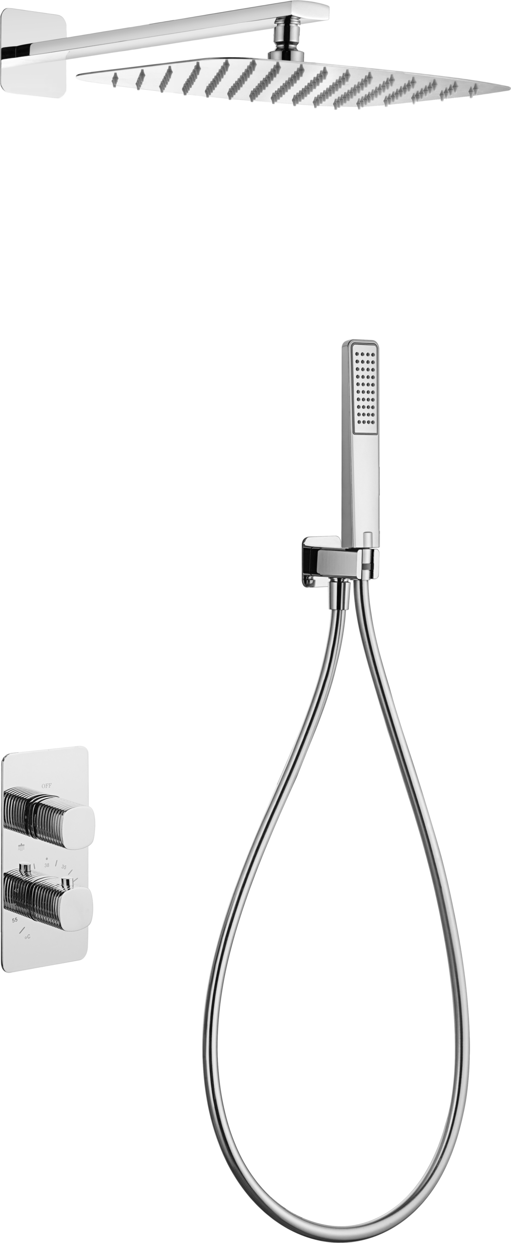 Firenze Chrome Concealed Thermostatic Shower Set, main product view