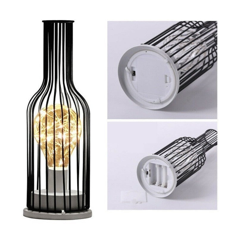 Lámpara LED de cristal para botella de vino hueca
