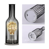 Lámpara LED de cristal para botella de vino hueca