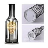 Hollow Out Wine Bottle Glass LED Lamp - Desk Lamp