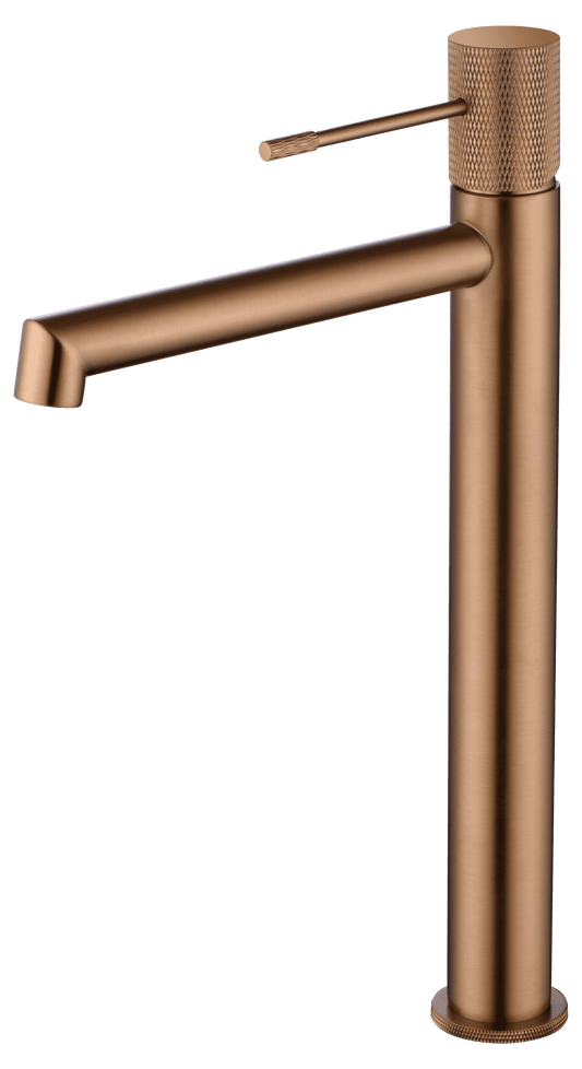 Monomando Lavabo Línea Alto Oro Rosa Cepillado
