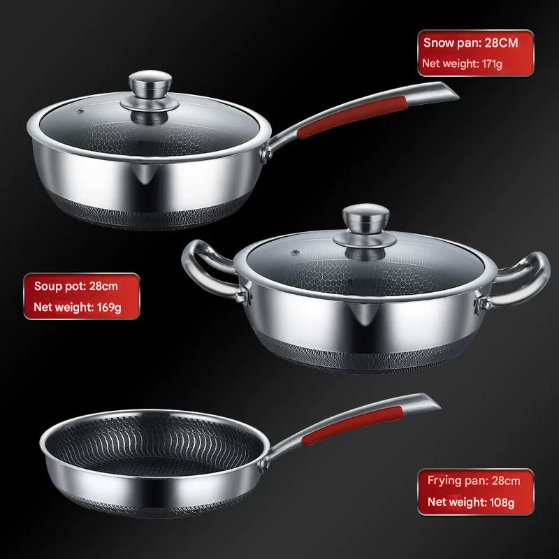Stainless Steel Non Stick Frying Pan Cookware Pot Set