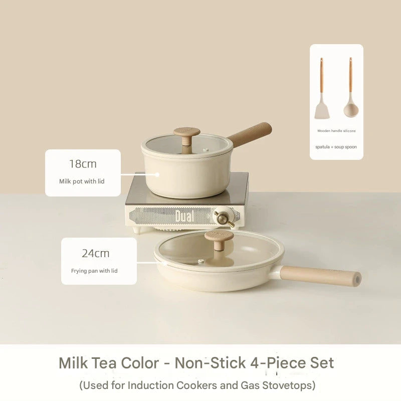 8 Piece Ceramic Non Stick Cookware Pot Pan Set