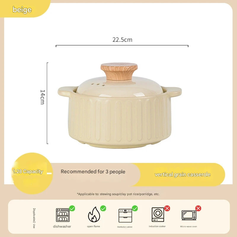 Modern Non Stick Ceramic Casserole Stew Pot